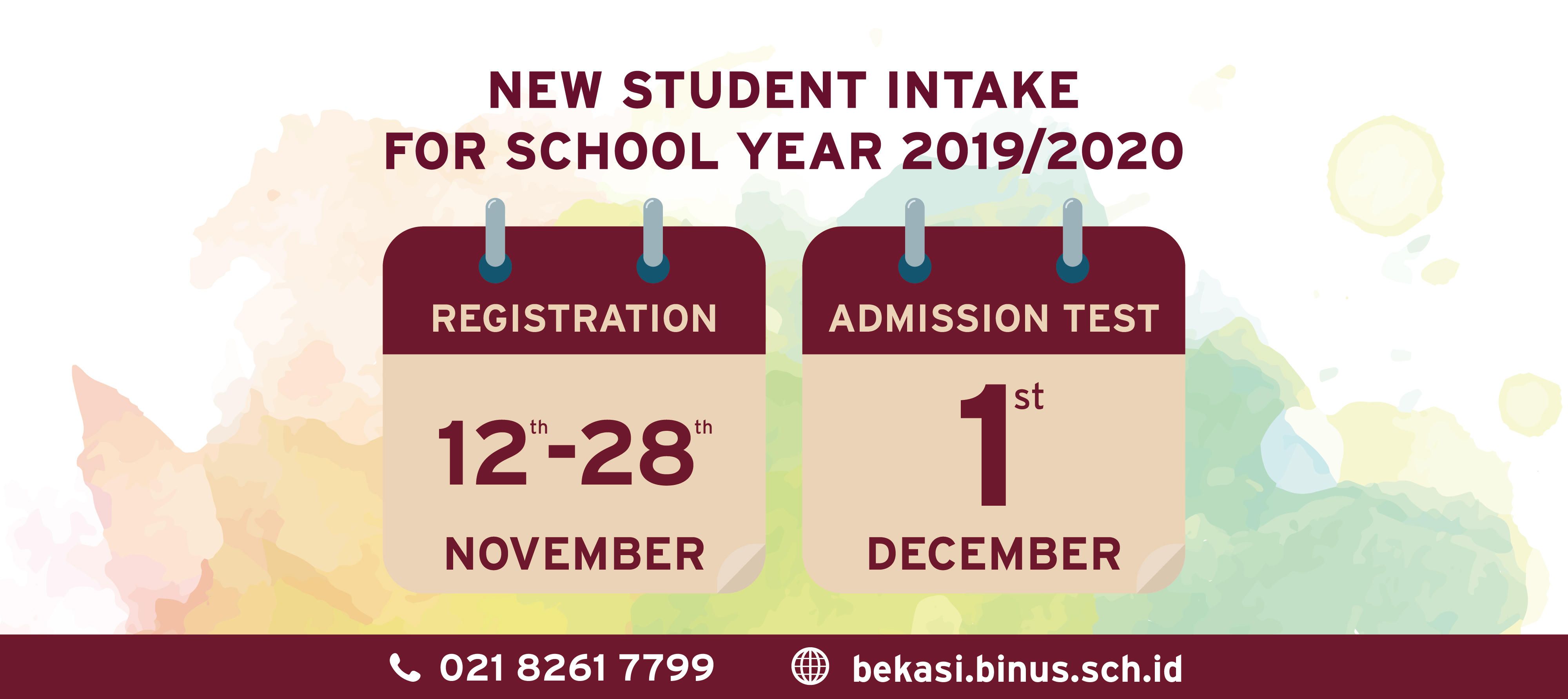 New Student Intake for School Year 2019/2020