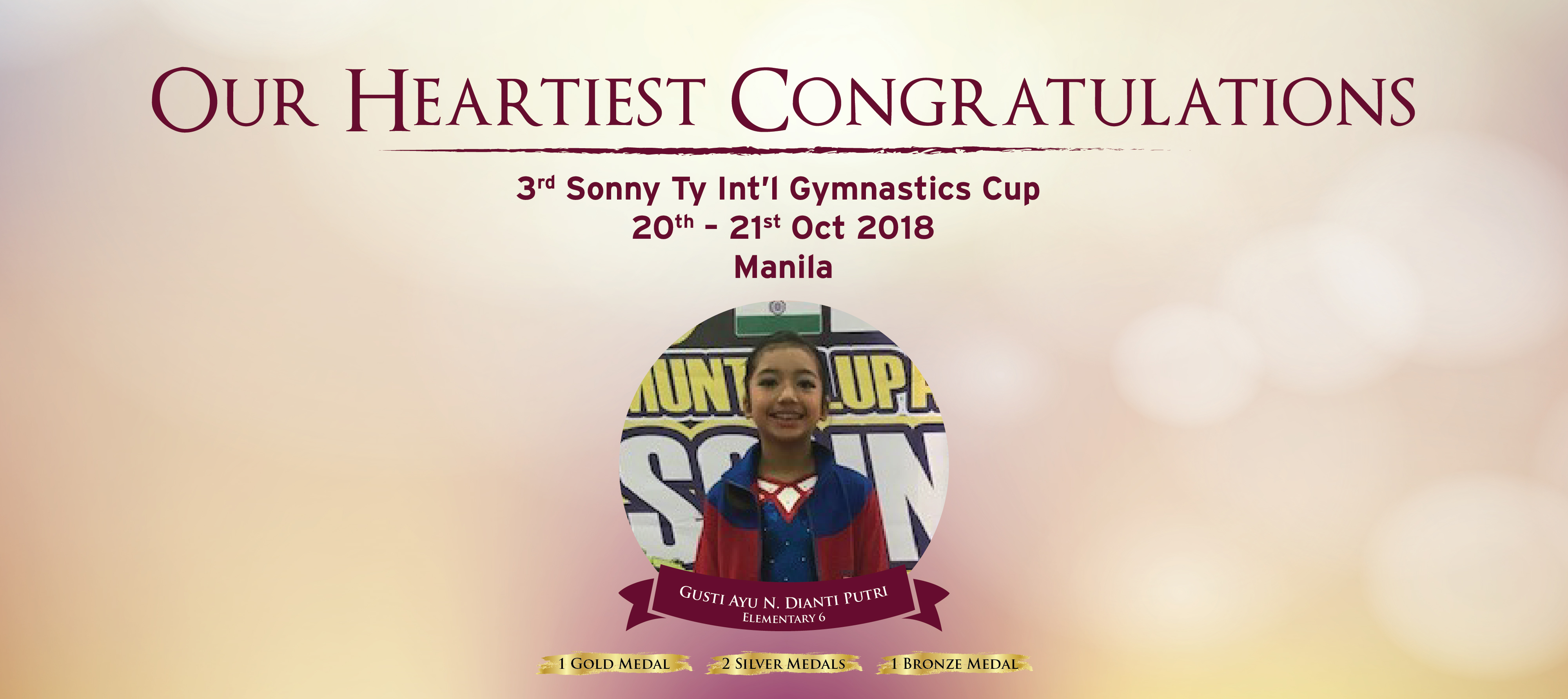 STUDENT ACHIEVEMENT - Gymnastics Cup Manila 2018