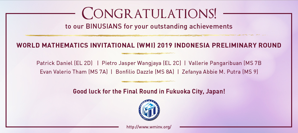 World Mathematics Invitational (WMI) 2019 Indonesia Preliminary Round