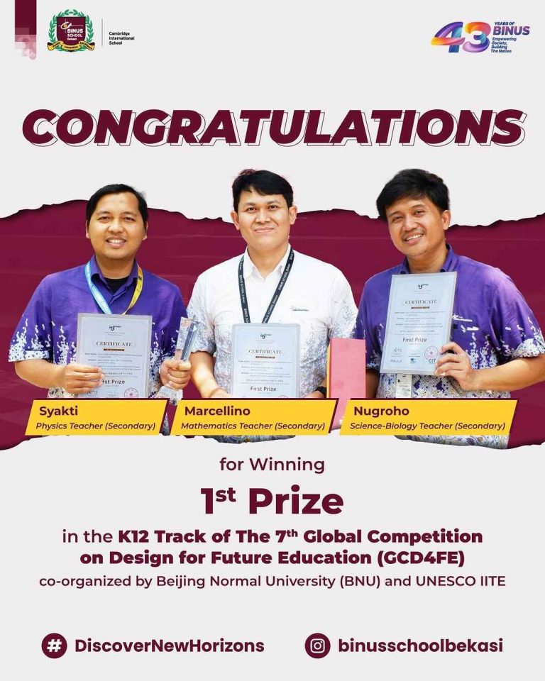 Enforcing Future Education: BINUS SCHOOL Bekasi Teachers Won 1st Prize in the K12 Track 2024