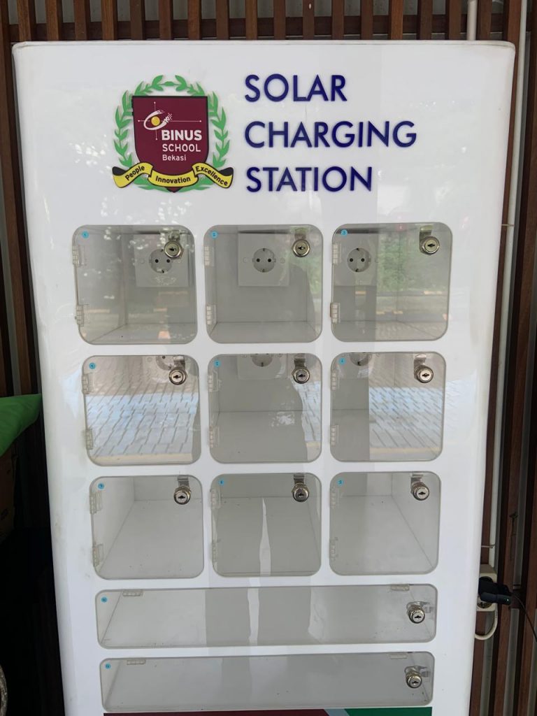 Bryan, a Student in Grade 12, Brought a Solar Charging Station to BINUS SCHOOL Bekasi