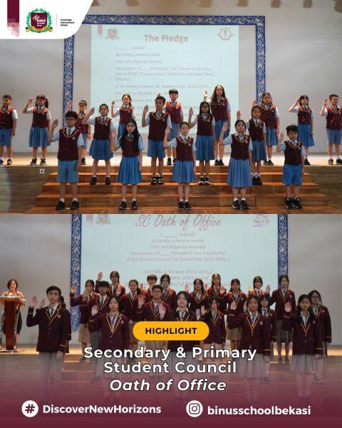 BINUS SCHOOL Bekasi Students Take the Oath of Service, Embracing Leadership Roles
