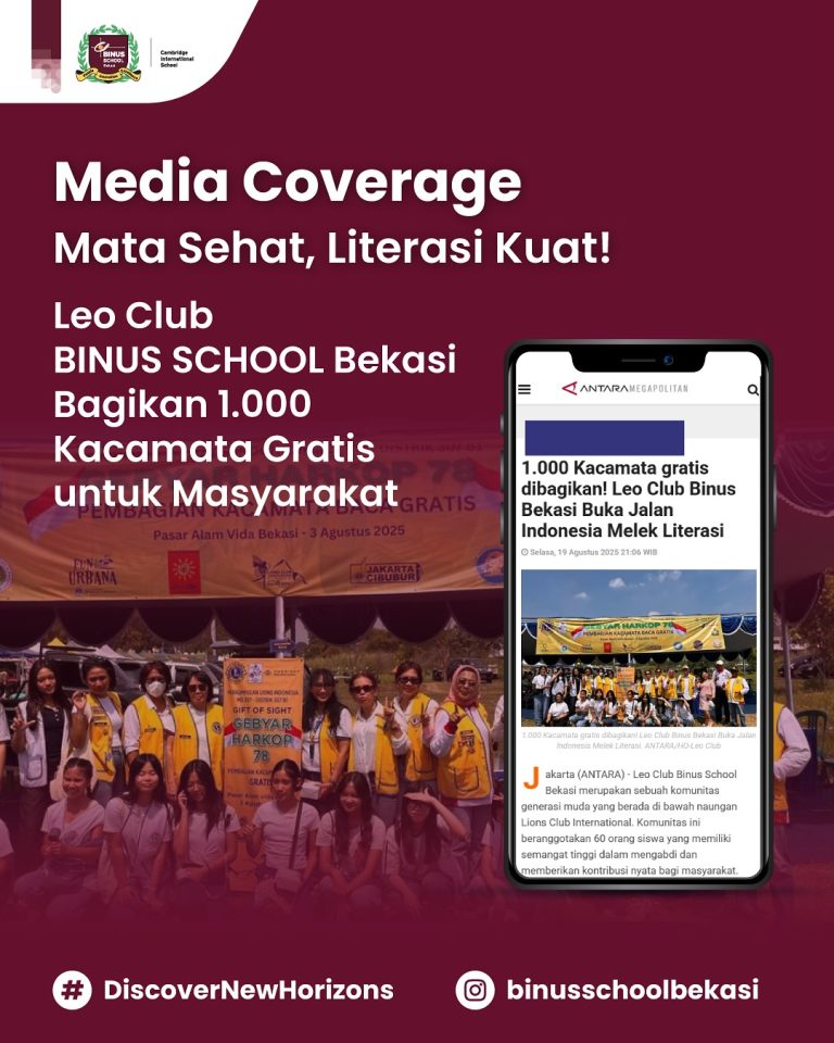 Clearer Vision, Brighter Futures: BINUS SCHOOL Bekasi Leo Club Donates 1,000 Free Eyeglasses
